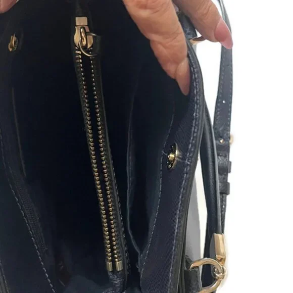 Coach F34663 Minetta Leather Handbag Satchel Midnight Blue Navy Crossbody Purse - Picture 8 of 10